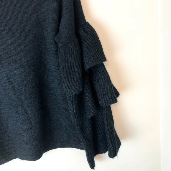 Cupio | Black Ruffle Tier Sleeve Sweater Small - Picture 4 of 6